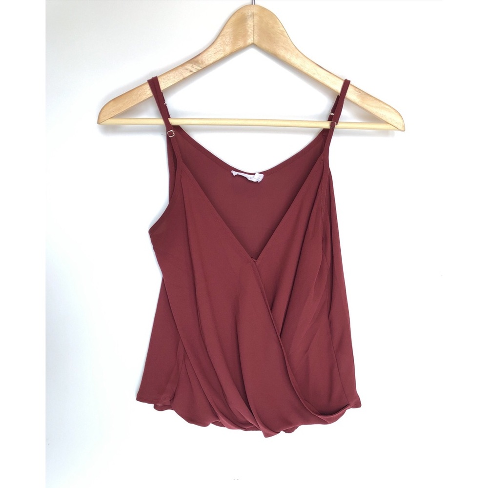 LUSH Urban Outfitters Maroon Chiffon tank
